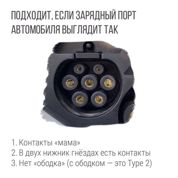 Зарядный кабель (адаптер) Type 2 plug – GB/T (Тип 2 – GBT), 32А, 3 фазы, Workersbee