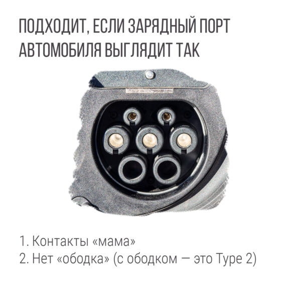 Зарядка GBT AC портативная PREMIUM, 32А, 220В, 5м, Auxus